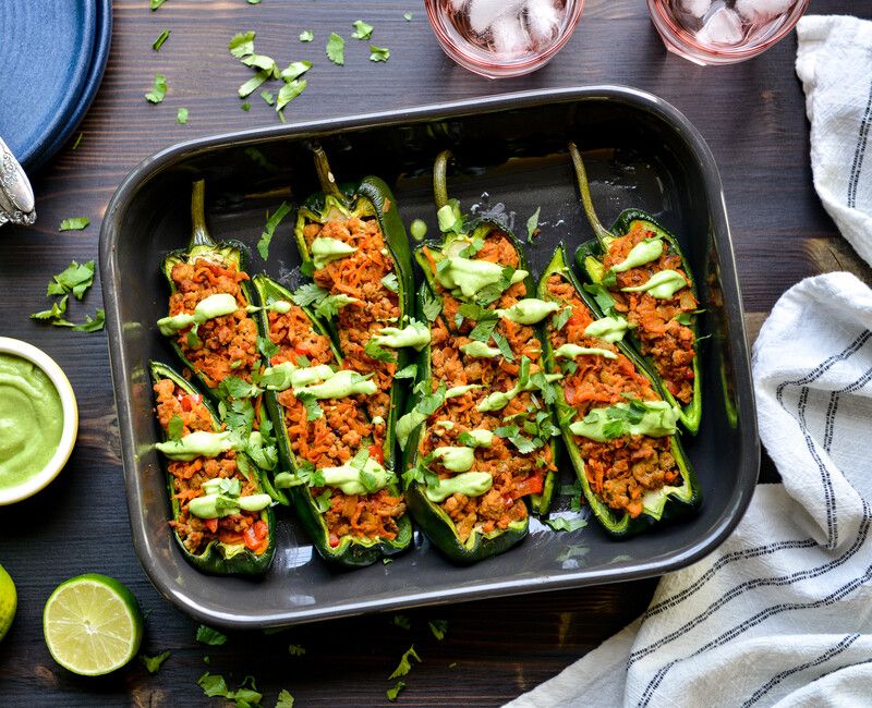 Turkey and Yam Stuffed Poblano Peppers-1