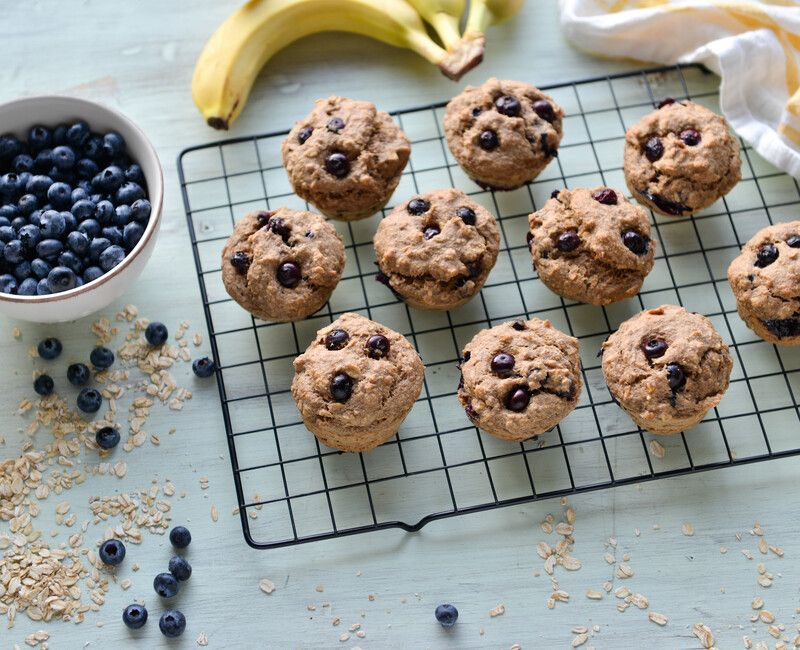 VEGAN BLUEBERRY BANANA OAT MUFFINS-2