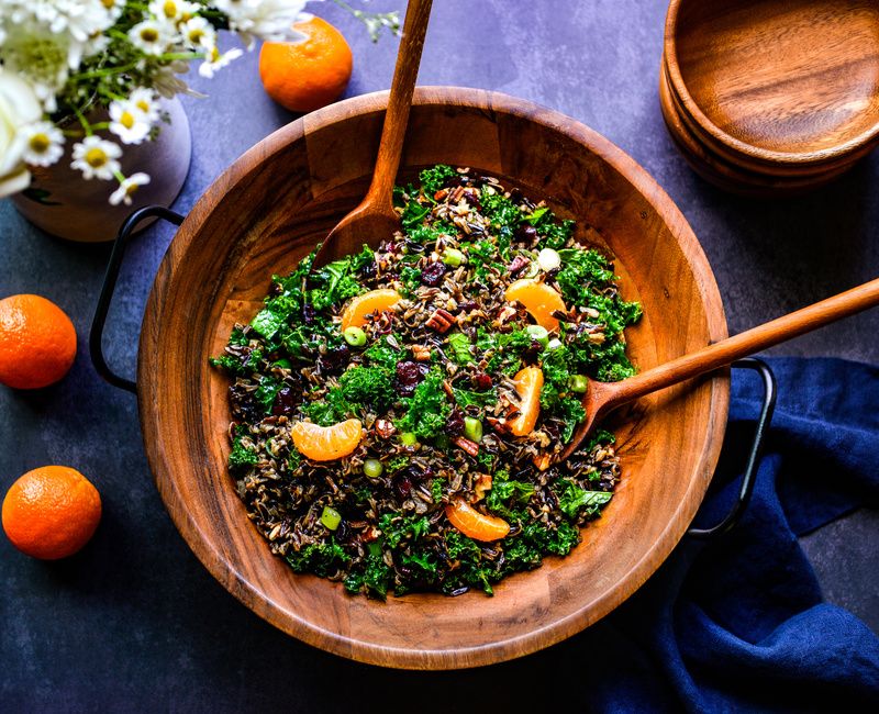 WILD RICE KALE CRANBERRY SALAD VEGAN-2