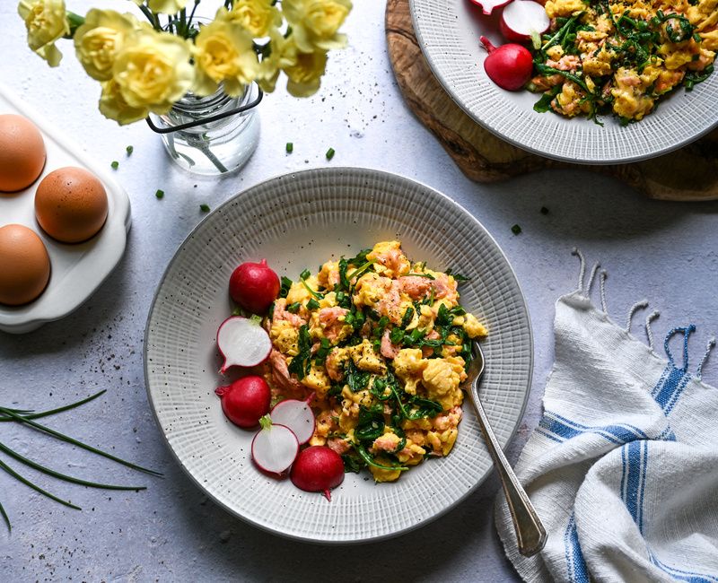 WILD SALMON EGG AND ARUGULA SCRAMBLE-1