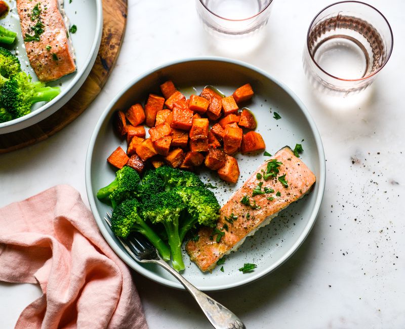 WILD SALMON SWEET POTATO BROCCOLI BOWLS-1