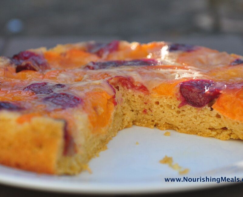 Apricot-Cherry Upside Down Cake (gluten-free, grain-free, nut-free)