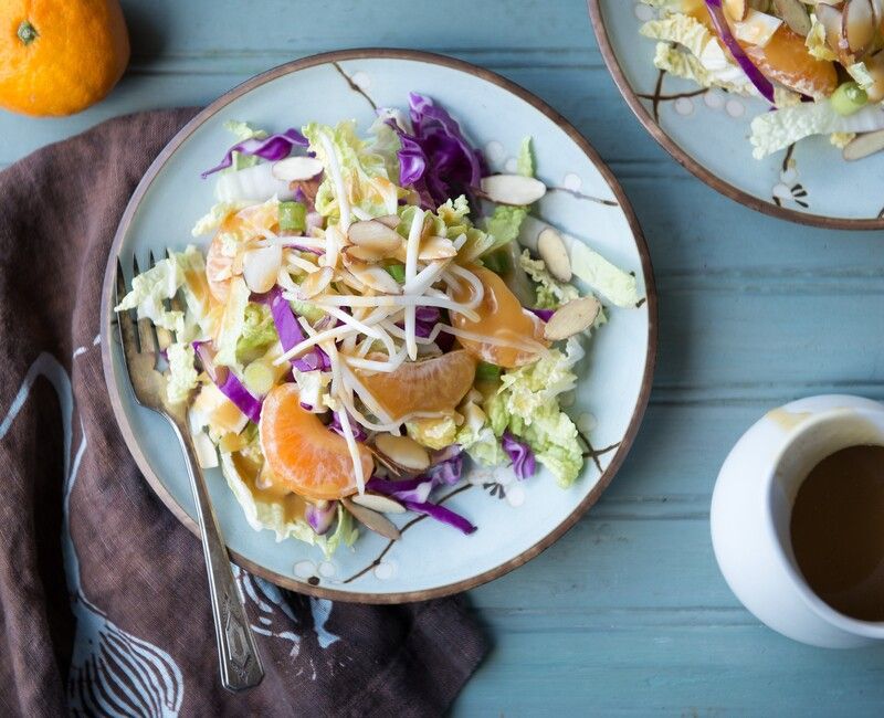 Cabbage Salad with Mandarins and Mung Bean Sprouts