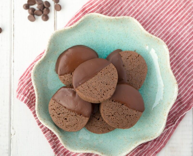 Grain-Free Chocolate Mint Shortbread Cookies