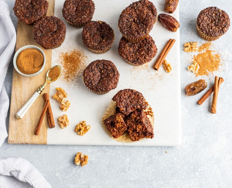  Date Walnut Cinnamon Swirl Muffins