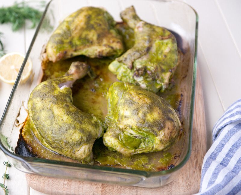 Green Herb Roasted Chicken Paleo