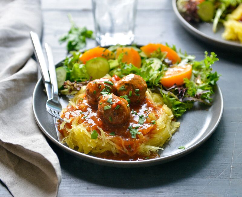 Italian Meatballs and Spaghetti Squash Noodles