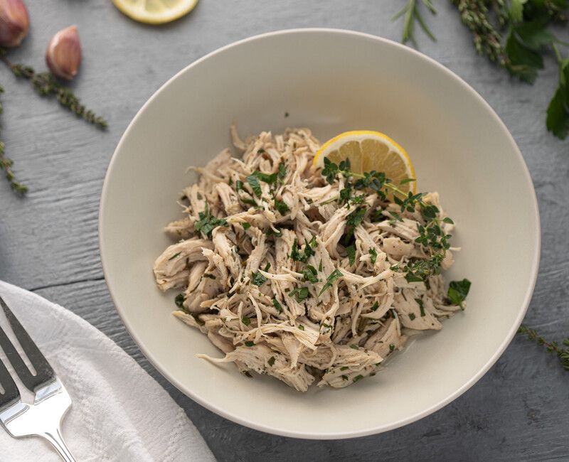 Instant Pot Pulled Chicken with Lemon and Herbs