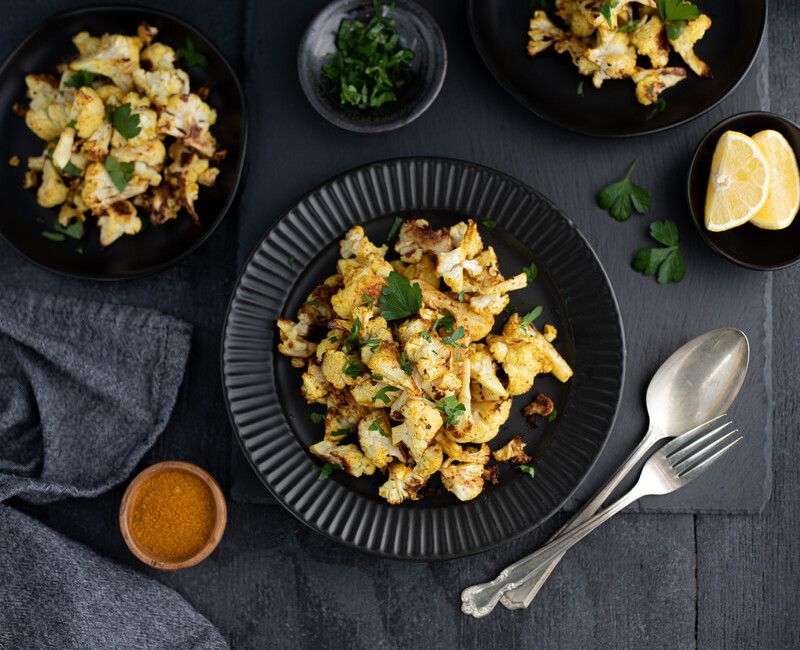 Lemon-Curry Roasted Cauliflower