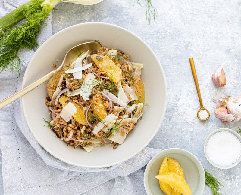 Oat Groat Salad with Fennel and Orange
