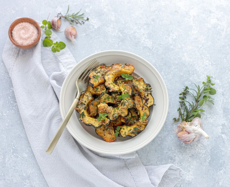 Parmesan Herb Roasted Acorn Squash