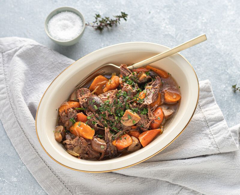 Pot Roast with Carrots and Mushrooms 