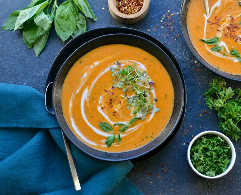 Vegan Roasted Red Pepper Soup