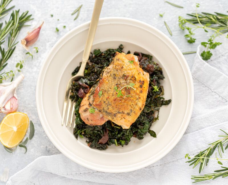 Roasted Chicken Thighs with Herbed Butter