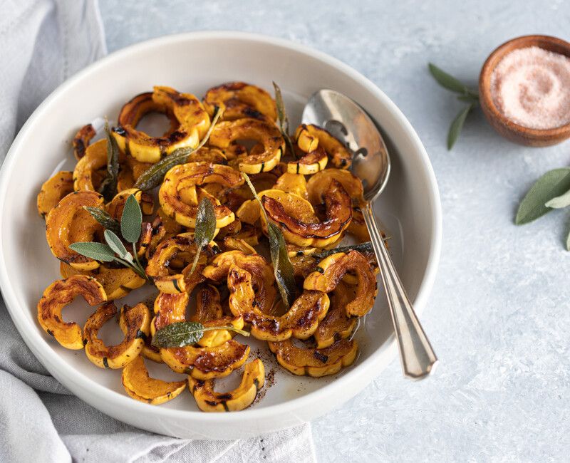 Roasted Delicata Squash with Browned Butter and Sage