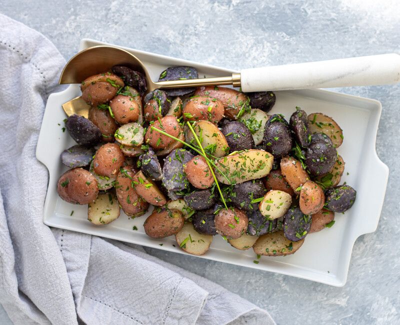 Steamed Potatoes with Butter and Herbs