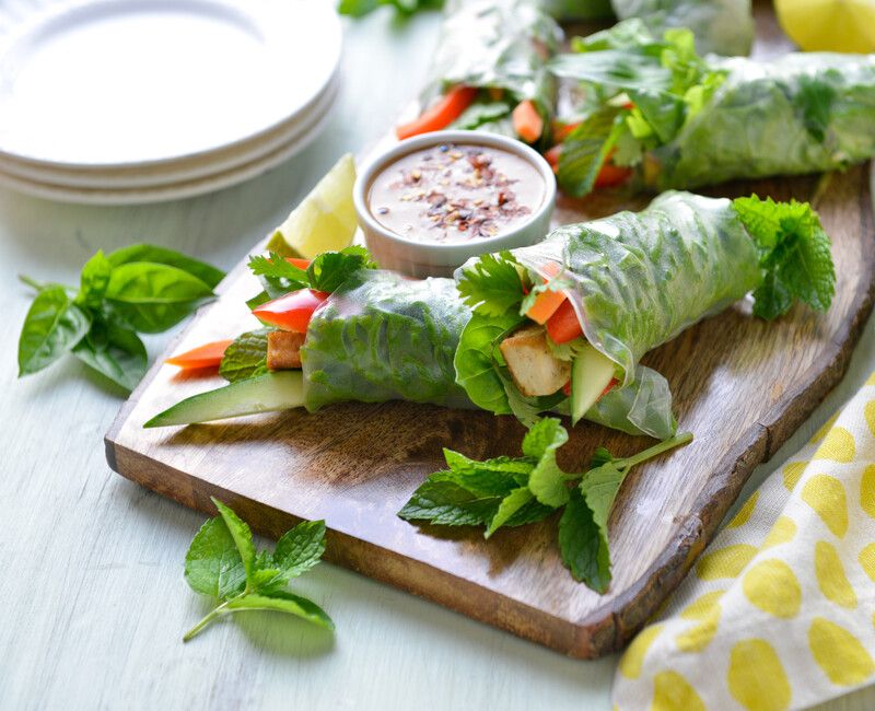 Vegan Tofu Thai Salad Rolls