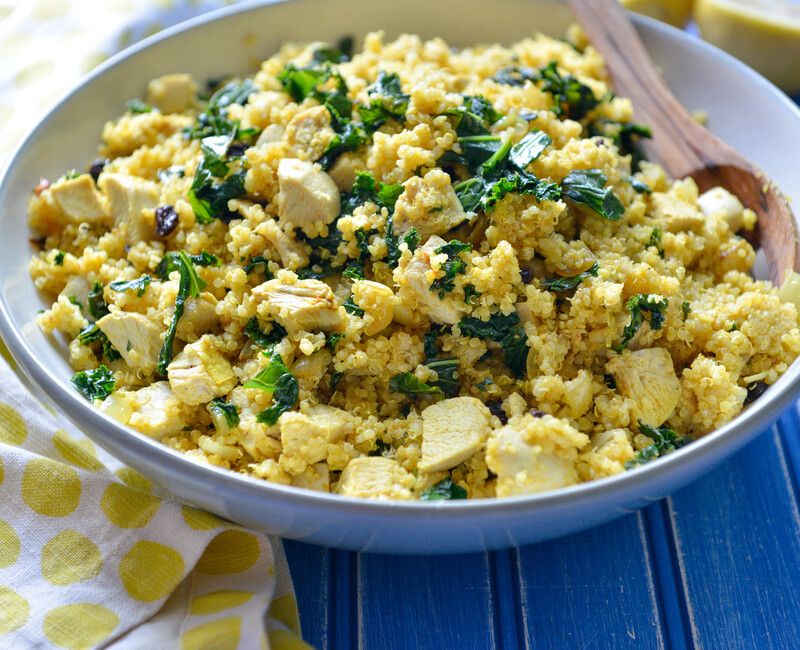 Warm Quinoa, Kale, and Chicken Salad