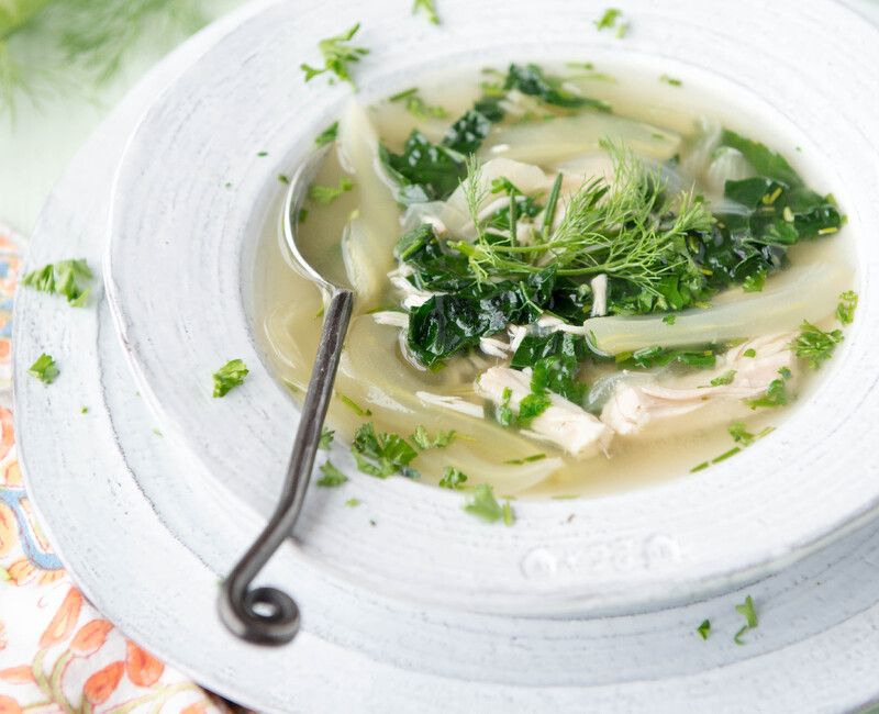Chicken, Fennel, and Kale Soup Low-FODMAP