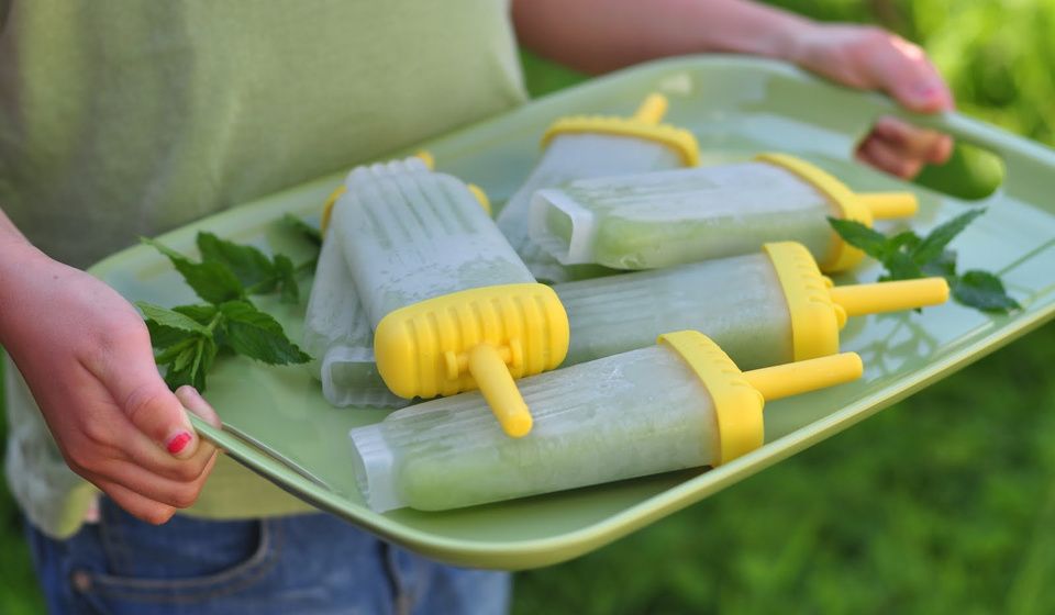 Honeydew-Cucumber-Mint Popsicles