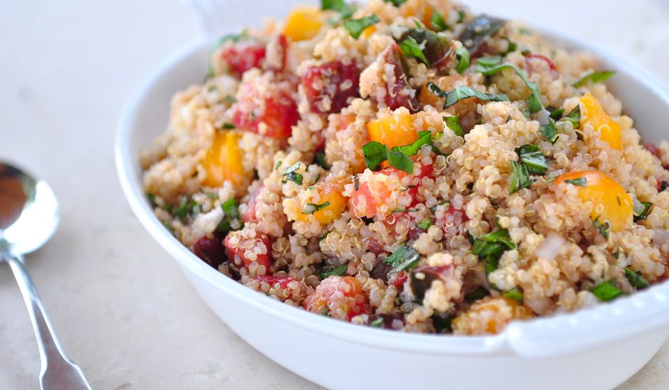 Heirloom Tomato Basil Quinoa Salad